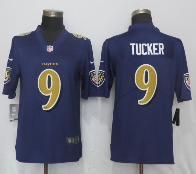 Men Baltimore Ravens #9 Tucker Navy Purple Color Rush Limited Nike NFL Jerseys